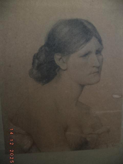 Maria SÈTHE (vrouw van Henry VAN DE VELDE) : tekening. Goed., Antiek en Kunst, Kunst | Tekeningen en Fotografie, Ophalen of Verzenden