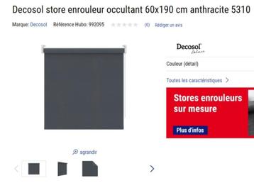 Store enrouleur occultant largeur 60 cm beschikbaar voor biedingen
