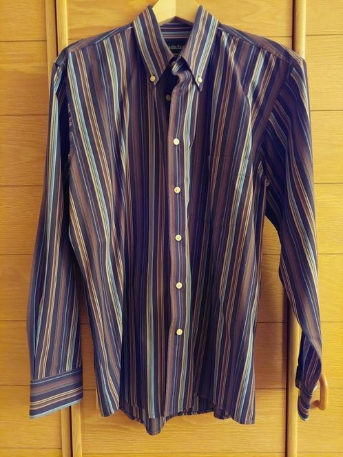 Gestreept herenhemd met lange mouwen – maat 41/42, Kleding | Heren, Overhemden, Zo goed als nieuw, Halswijdte 41/42 (L), Ophalen of Verzenden