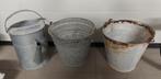 2 zinken emmer en gieter, Tuin en Terras, Ophalen, Gebruikt, Metaal