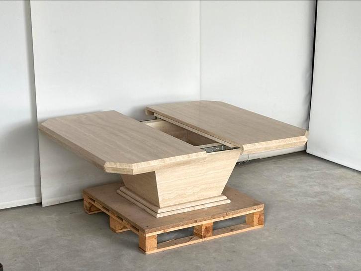 Vintage travertin coffeetable met hidden bar, ca 1980’s, Antiek en Kunst, Antiek | Meubels | Tafels, Ophalen