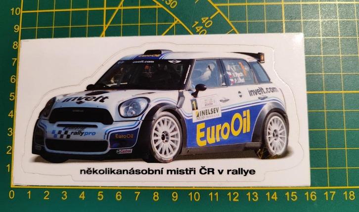 Sticker Mini Cooper S2000 V. Pech 2011 Rally Euro Oil, Verzamelen, Stickers, Ophalen of Verzenden
