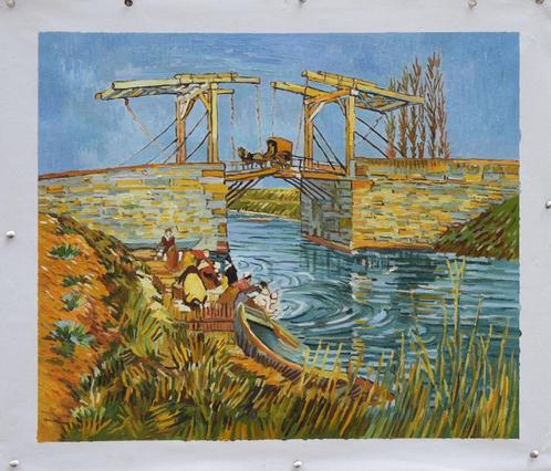 Olieverf replica Van Gogh: Ophaalbrug van Arles, Antiek en Kunst, Kunst | Schilderijen | Klassiek, Verzenden