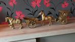 Vintage koper/messing paard met kar, Antiek en Kunst, Ophalen, Koper