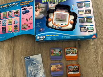 Vtech smile pocket met 5games en kabel voor in auto en op tv beschikbaar voor biedingen