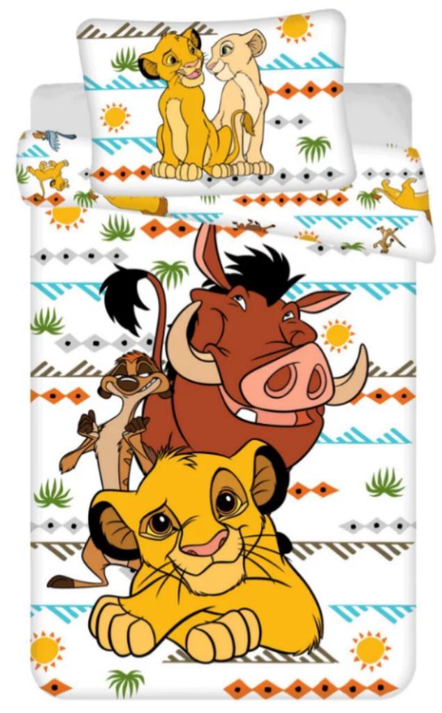 Lion King Dekbedovertrek 140 x 200 cm - Africa, Kinderen en Baby's, Kinderkamer | Beddengoed, Nieuw, Dekbedovertrek, Wit, Jongetje of Meisje