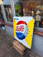 Pepsi Cola oud groot emaille reclamebord, Ophalen, Zo goed als nieuw, Reclamebord