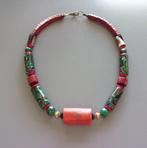 Antieke Venetiaanse ruilkralen ketting met rode jaspis, Handtassen en Accessoires, Kettingen, Nieuw, Ophalen of Verzenden, Steen of Mineraal