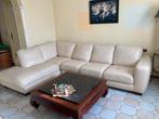 Divan en cuir beige avec méridienne, Maison & Meubles, Canapés | Coins salons complets, Enlèvement, Utilisé, Cuir