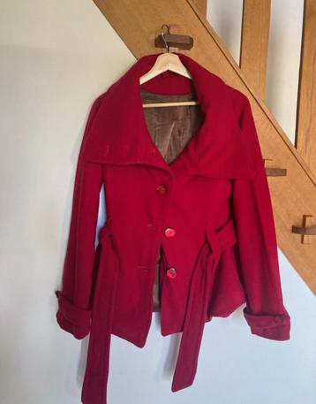 Manteau court rouge chaud DIY taille S -M