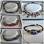 Chokerkettingen en verstelbare armbanden met minerale parels, Handtassen en Accessoires, Kettingen, Ophalen of Verzenden, Gebruikt