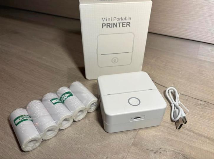 Mini Portable Printer – Nieuw in doos, Computers en Software, Printers, Nieuw, Printer, Thermo-printer, Zwart-en-wit printen, Draadloos