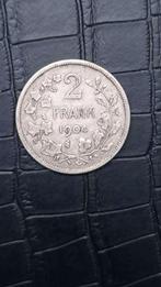 België Leopold 2 : 2 Frank 1904 Zilver Mooi, Enlèvement ou Envoi, Monnaie en vrac, Argent, Argent