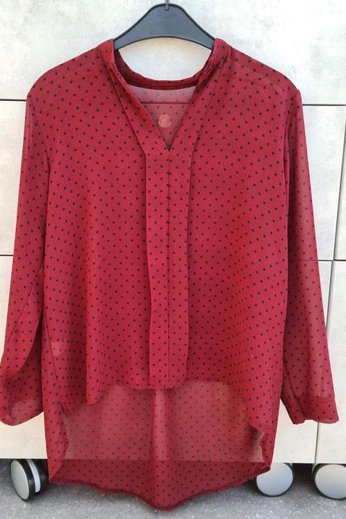 bloes Beauty Moda Italia 38/40 - los vallend model- rood, Kleding | Dames, Blouses en Tunieken, Zo goed als nieuw, Maat 38/40 (M)