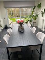 Tense Italiaans design tafel / carbonised wood 2m80 op 1 m, Huis en Inrichting, Ophalen of Verzenden, Zo goed als nieuw