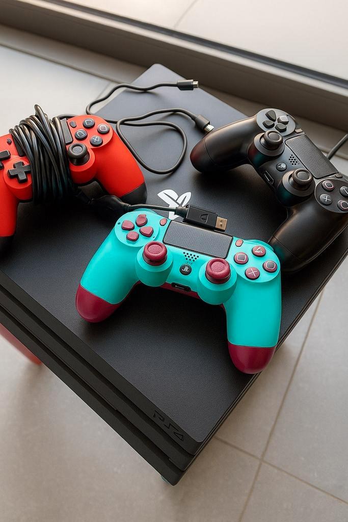 Playstation 4 pro 1tb met 1 zwart bakje + 2 extra bakjes, Games en Spelcomputers, Spelcomputers | Sony PlayStation 4, Gebruikt