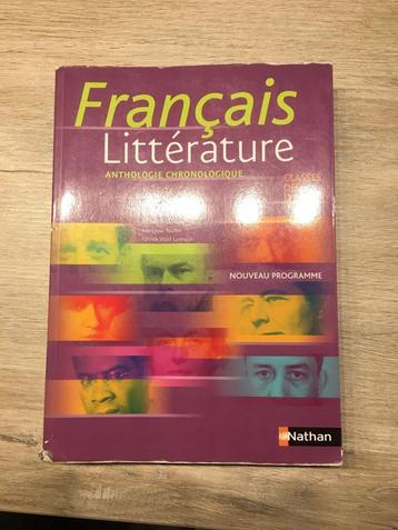 Manuel de Français - Littérature anthologie chronologique (N, Livres, Français, Enlèvement, Utilisé, Secondaire