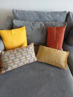 Lot de 4 coussins décoratifs, Comme neuf, Jaune, Rectangulaire, Enlèvement