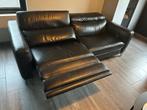 Natuzzi Italia - zwart leder fauteuil (2+3 zit), Huis en Inrichting, Ophalen, Gebruikt, 100 tot 125 cm, Tweepersoons