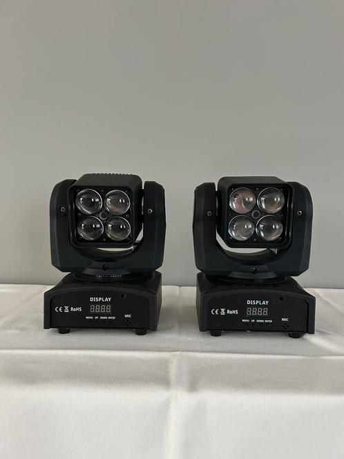 Wash/beam moving heads (2 stuks), Muziek en Instrumenten, Licht en Laser, Gebruikt, Licht, Geluidgestuurd, Kleur, Stroboscoopeffect