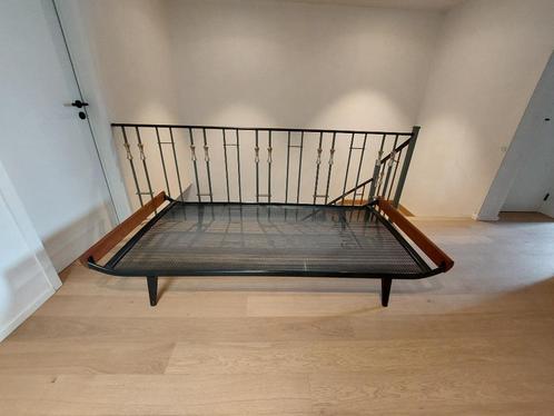 Lit Vintage Auping Cleopatra, Huis en Inrichting, Slaapkamer | Bedden, Gebruikt, Eenpersoons, 90 cm, 200 cm, Grijs, Ophalen