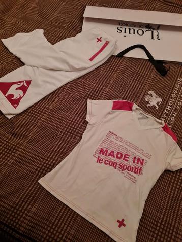 sportief JC de castelbajac witte jogging +shirt wit fuccia, Enlèvement ou Envoi, Porté, Blanc