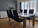 Table salle à manger, Maison & Meubles, Blanc laqué, 150 à 200 cm, Cinq personnes ou plus, Enlèvement