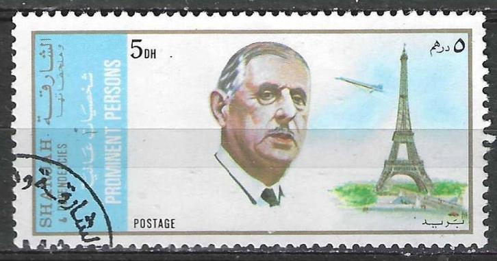 Sharjah 1972 - Stampworld 1079 - De Gaulle - 5 Dh. (ST), Postzegels en Munten, Postzegels | Azië, Gestempeld, Verzenden