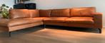 Hoeksalon leder cognac kleur, cowboy leer, Huis en Inrichting, Ophalen, Zo goed als nieuw, Leer, Verweerde look