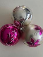 3 antieke glazen vintage kerstballen uit de jaren '60, Diversen, Kerst, Ophalen, Zo goed als nieuw