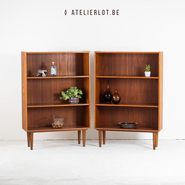 Vintage set 2 open boekenkasten, Huis en Inrichting, Kasten | Boekenkasten, Zo goed als nieuw, Ophalen