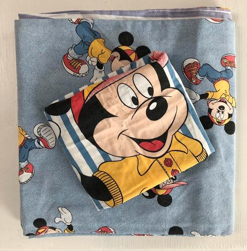 dekbedovertrek en sloop Mickey Mouse DIsney 1 persoon blauw, Kinderen en Baby's, Kinderkamer | Beddengoed, Gebruikt, Dekbedovertrek