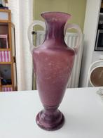 Vaas in paars murano glas 44 cm hoog, Antiek en Kunst, Ophalen
