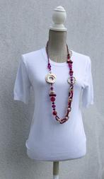 Negen! Mooie lange ketting in roze en goud, Handtassen en Accessoires, Kettingen, Ophalen of Verzenden, Nieuw, Roze