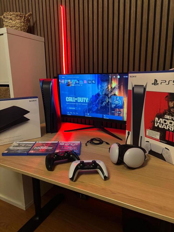 PS5 Edition MW3 (2 coloris) + Écran MSI 144Hz + Accessoires, Games en Spelcomputers, Spelcomputers | Sony PlayStation 5, Zo goed als nieuw
