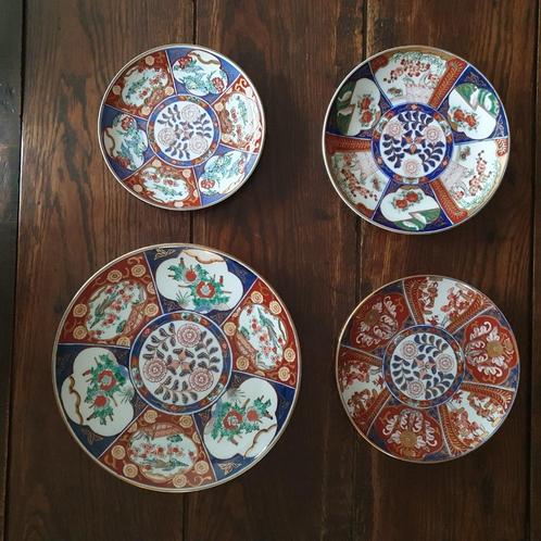 Vier Imari Gold borden in perfecte staat, Antiek en Kunst, Antiek | Porselein, Ophalen of Verzenden