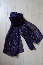 Foulard avec motif floral, fond bleu marine, Sans marque, Envoi, Écharpe, Neuf