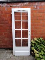 houten deur met glas, Doe-het-zelf en Bouw, Deuren en Vliegenramen, Ophalen, Gebruikt, Glas