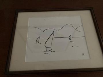 Inkt tekening beschikbaar voor biedingen