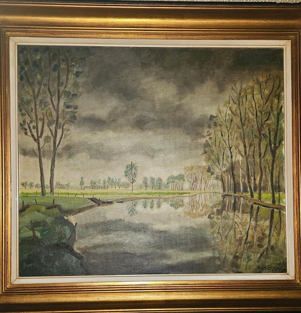 Schilderij Erik bassez, Antiek en Kunst, Kunst | Schilderijen | Klassiek, Ophalen