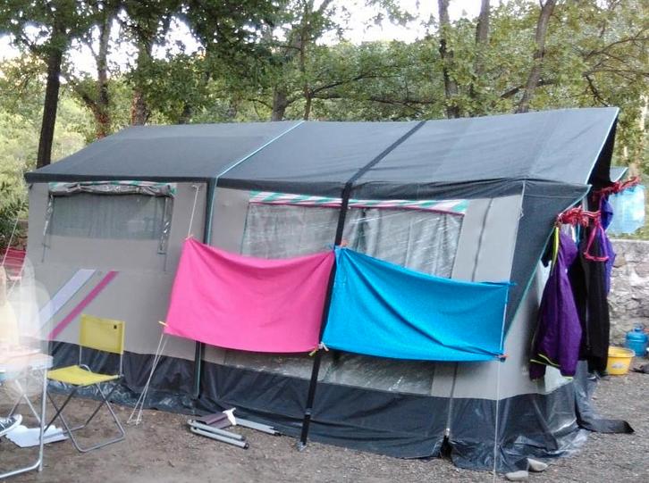 Campingcar vouwwagen Raclet Corail, Caravans en Kamperen, Vouwwagens, Raclet, tot en met 6, Grijs, Aanwezig, Ophalen