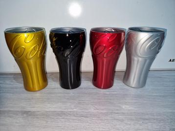 4 glazen in aluminium stijl van Coca-Cola beschikbaar voor biedingen