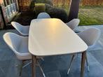 Tuintafel + 5 stoelen + Beschermhoes, Tuin en Terras, Tuintafels, Ophalen, Gebruikt, Rechthoekig, Hout