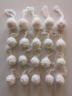 20 boules de Noël en peluche blanches au crochet, Divers, Noël, Enlèvement ou Envoi, Neuf