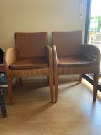 LLoyd loom stoel, Ophalen, Twee, Bruin, Riet of Rotan