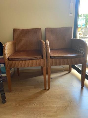 LLoyd Loom stoelen, Huis en Inrichting, Stoelen, Ophalen, Twee, Bruin, Riet of Rotan