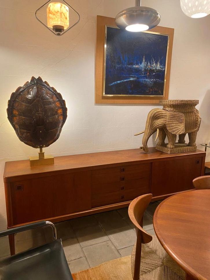 Teak Dressoir/Sideboard jaren 1960, Huis en Inrichting, Kasten | Dressoirs, Zo goed als nieuw, 200 cm of meer, 25 tot 50 cm, Met lade(s)