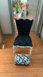 Vintage fauteuil + voetsteun, Huis en Inrichting, Ophalen