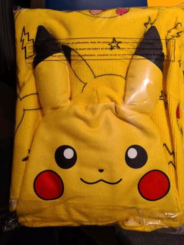Pikachu poncho - badcape - handdoek met kap - 60x120cm