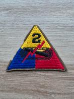 US WW2 2nd Armored division patch early wollen variant, Verzamelen, Ophalen of Verzenden